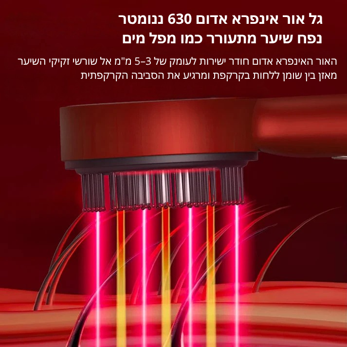 Boonality™ מברשת עיסוי חשמלית ניידת עם אור אדום – 3 מצבים